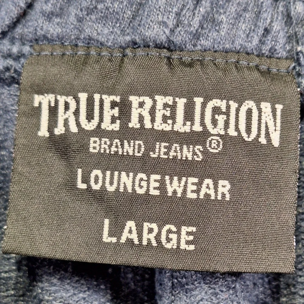 True Religion Sweatpants Mens Large Navy Blue Loungewear Joggers Big Logo Street